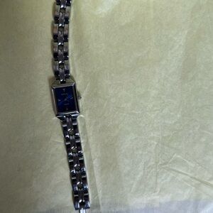 Relic Silver Link Bracelet Watch with Blue Dial